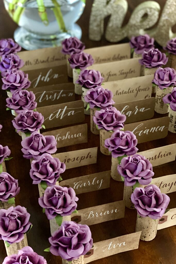 wedding place card table