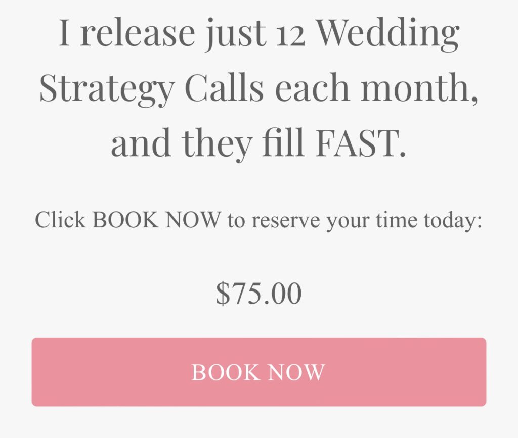 wedding strategy call 